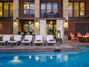 Pool at Hotel Terra, Teton Village, Jackson Hole Mountain Resort, WY.