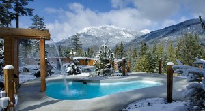 Scandinave Spa Whistler on a beautiful winter morning. Photo Credit: Greg Eymundson / insight-photography.com